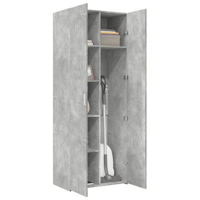 Kaappi betoninharmaa 70x42,5x185 cm tekninen puu