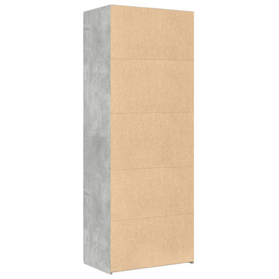 Kaappi betoninharmaa 70x42,5x185 cm tekninen puu