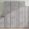 Kaappi betoninharmaa 70x42,5x185 cm tekninen puu