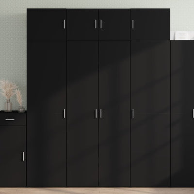 Kaappi musta 80x42,5x185 cm tekninen puu