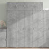 Kaappi betoninharmaa 80x42,5x185 cm tekninen puu