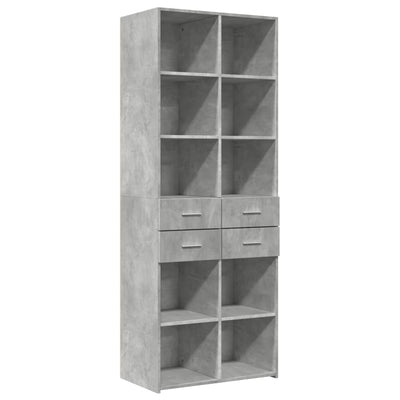 Kaappi betoninharmaa 70x42,5x185 cm tekninen puu