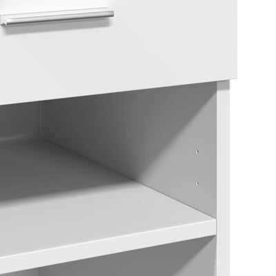 Valkoinen senkki Micilina 80x42,5x93cm (puinen)