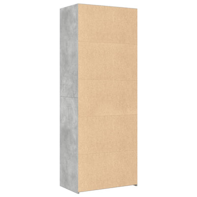 Kaappi betoninharmaa 70x41x185 cm tekninen puu