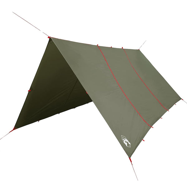 Camping Tarp oliivinvihreä 451x420 cm Vedenpitävä