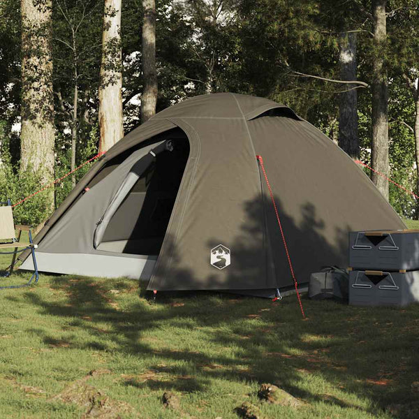 Camping Teltta Dome 3-hengen ruskea vedenpitävä