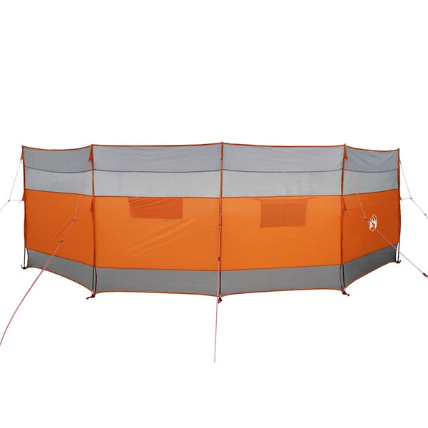 Camping Windbreak Harmaa ja oranssi 510x153 cm Vedenpitävä