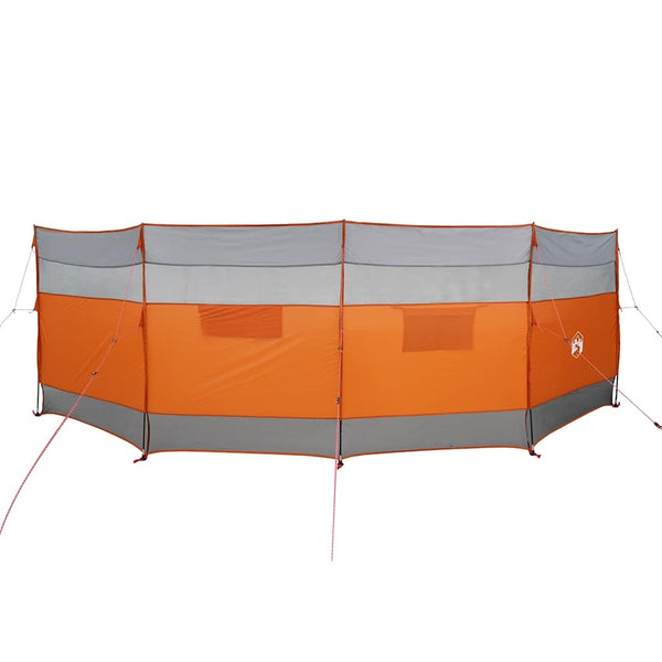 Camping Windbreak Harmaa ja oranssi 510x153 cm Vedenpitävä