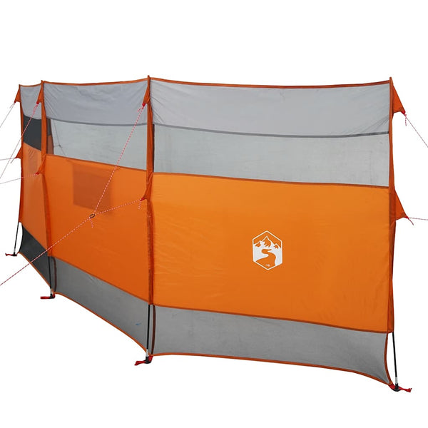 Camping Windbreak Harmaa ja oranssi 510x153 cm Vedenpitävä