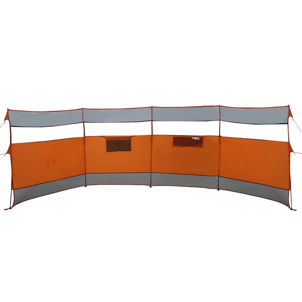 Camping Windbreak Harmaa ja oranssi 510x153 cm Vedenpitävä
