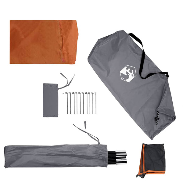 Camping Windbreak Harmaa ja oranssi 510x153 cm Vedenpitävä