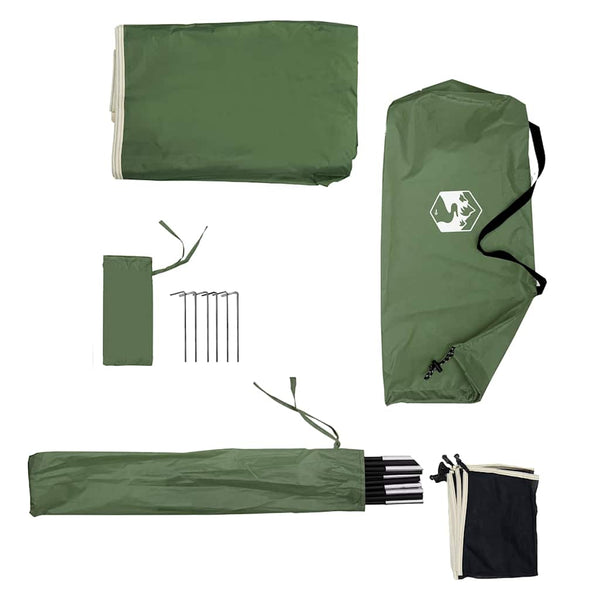 Camping Windbreak Green 490x123 cm Vedenpitävä