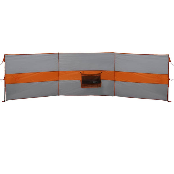 Camping Windbreak Harmaa ja oranssi 490x123 cm Vedenpitävä