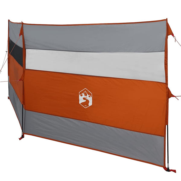 Camping Windbreak Harmaa ja oranssi 340x130 cm Vedenpitävä