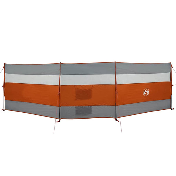 Camping Windbreak Harmaa ja oranssi 508x130 cm Vedenpitävä