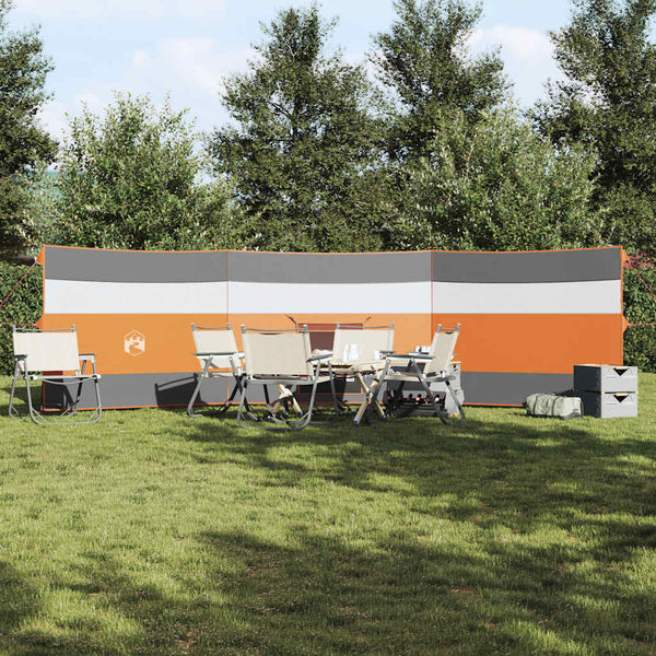 Camping Windbreak Harmaa ja oranssi 508x130 cm Vedenpitävä