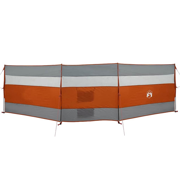 Camping Windbreak Harmaa ja oranssi 508x130 cm Vedenpitävä