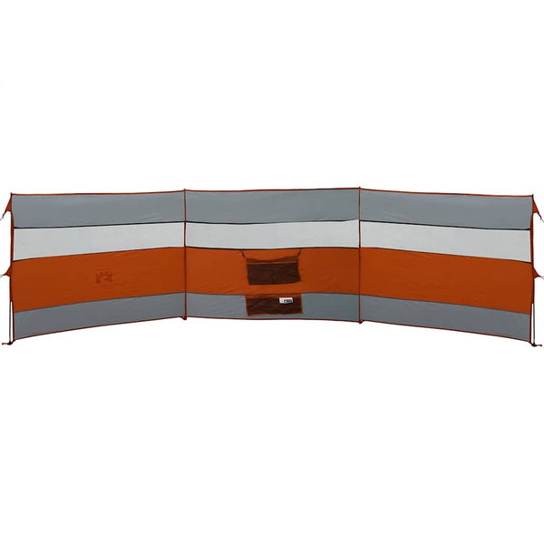 Camping Windbreak Harmaa ja oranssi 508x130 cm Vedenpitävä