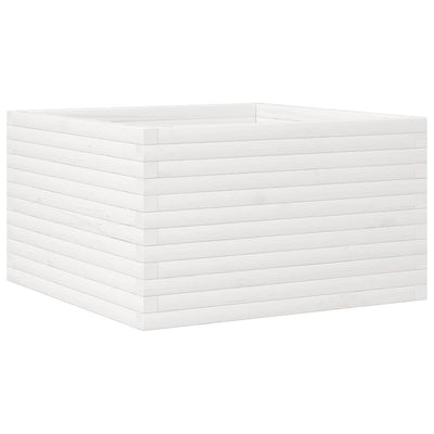 Ulkokukkalaatikko valkoinen 80x80x45,5 cm täysi mänty