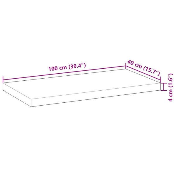 Pöytälevy 100x40x4 cm suorakaide täysi akasiapuu