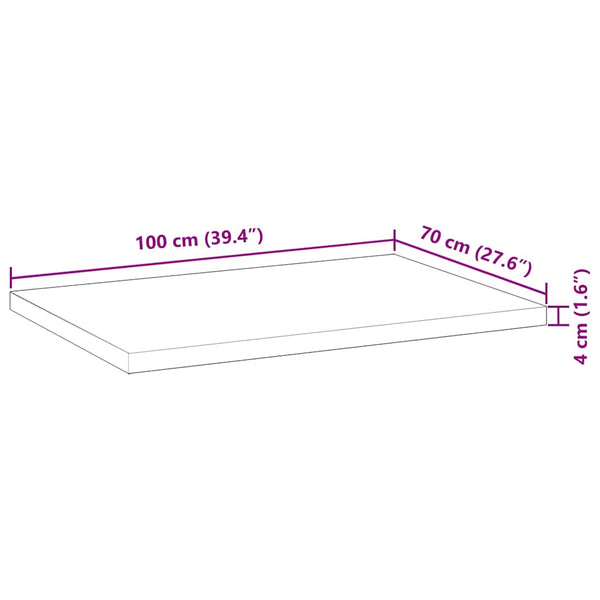 Pöytälevy suorakaide Gemilea 100x70x4cm (akasiapuu)