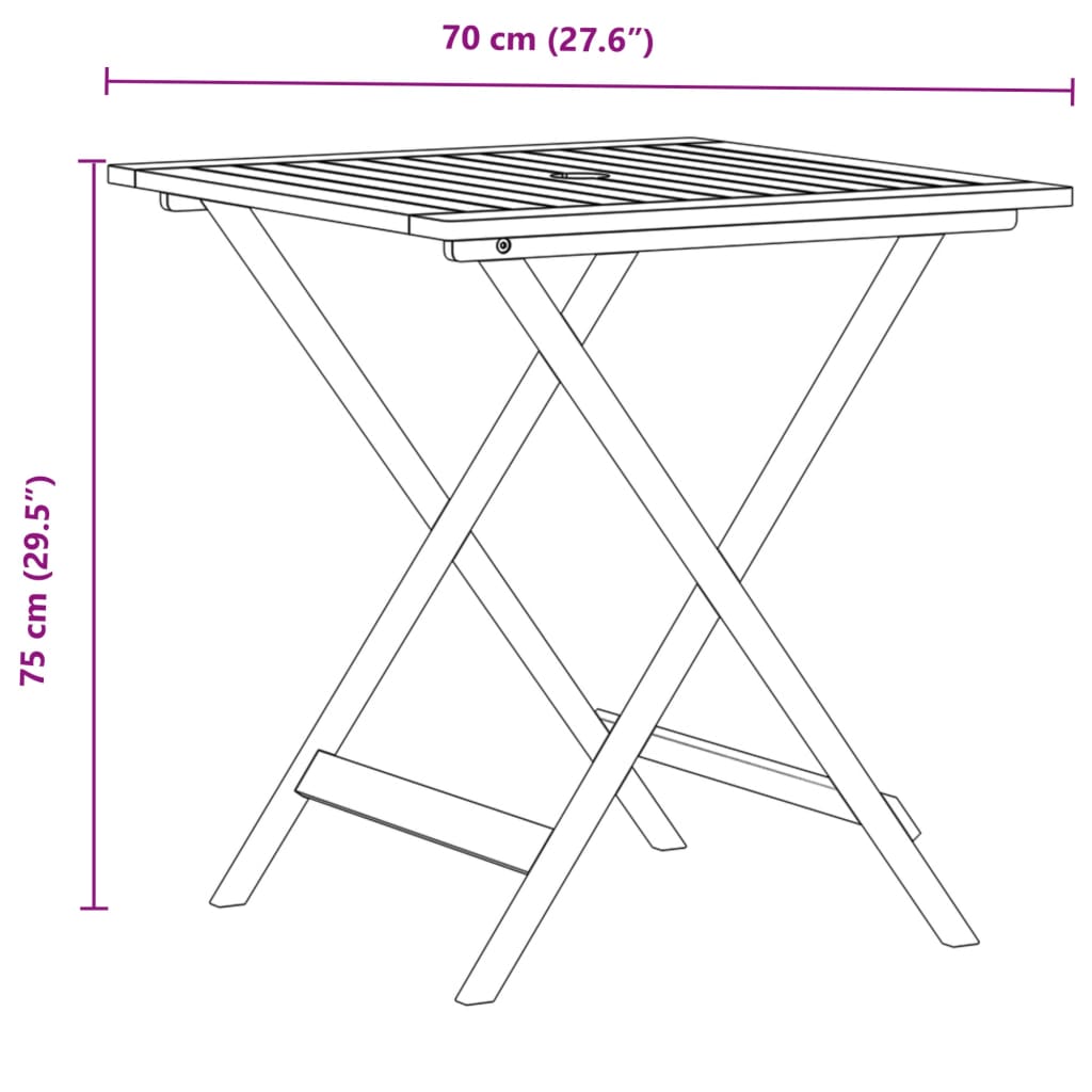 Harmaa 3-osainen bistrosarja Vantel (polypropeeni ja puu)