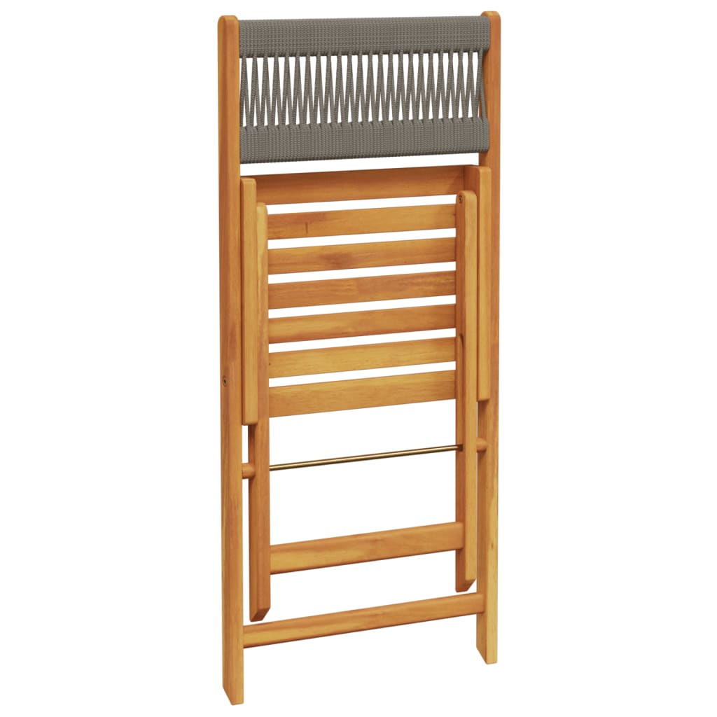 Harmaa 3-osainen bistrosarja Vantel (polypropeeni ja puu)