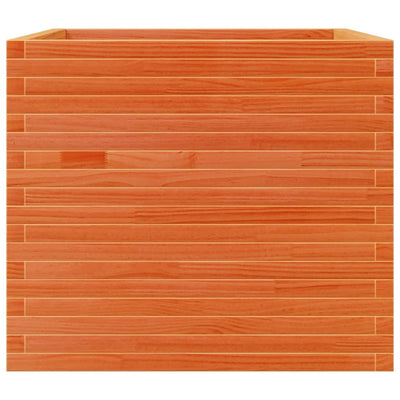Puutarhan kukkalaatikko vahanruskea 80x80x68,5 cm täysi mänty