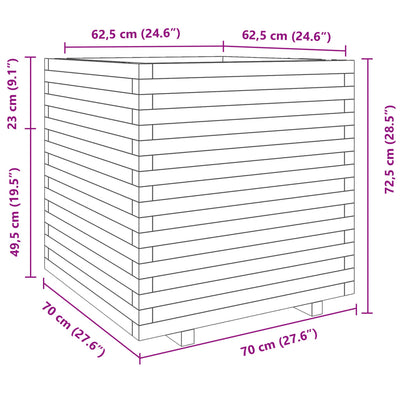 Ulkokukkalaatikko 70x70x72,5 cm täysi douglaskuusi