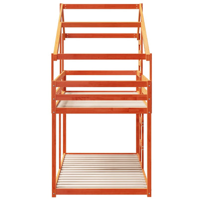 Vahanruskea kerrossänky katoksella Partin 80x200cm (mänty)