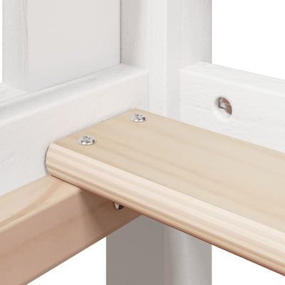 Valkoinen korotettu sänky katoksella Varasciuc 80x200cm (mänty)