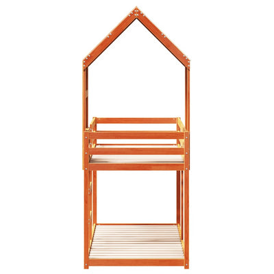 Vahanruskea kerrossänky katoksella Euchim 80x200cm (mänty)