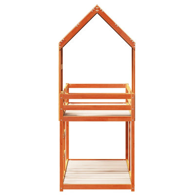 Vahanruskea kerrossänky katolla Euchim 75x190cm (mänty)