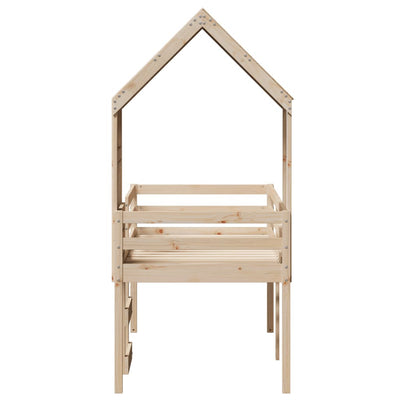 Korotettu sänky katoksella Sandus 80x200cm (mänty)