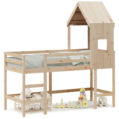 Parvisänky tikkailla ja katoksella Vectoria 90x200cm (mänty)