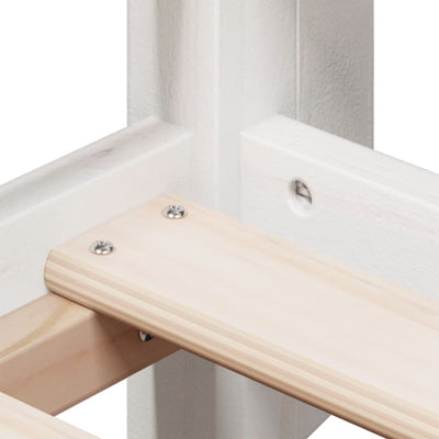 Valkoinen korotettu sänky katoksella Stefan_ 80x200cm (mänty)