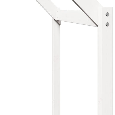 Valkoinen korotettu sänky katoksella Stefan_ 80x200cm (mänty)