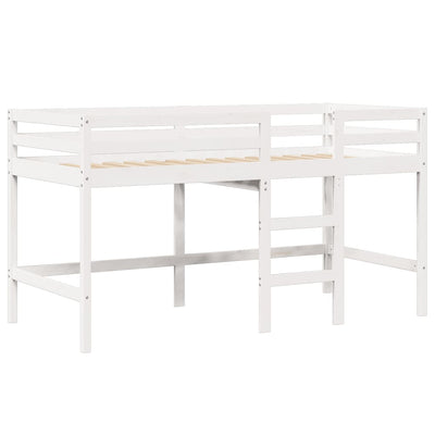 Parvisänky tikkailla ja katoksella valk. 90x200 cm täysi mänty