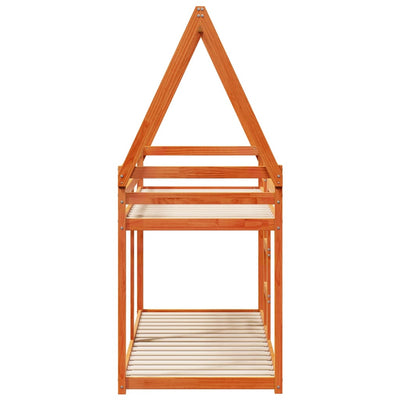 Vahanruskea kerrossänky katolla Candrea 80x200cm (mänty)