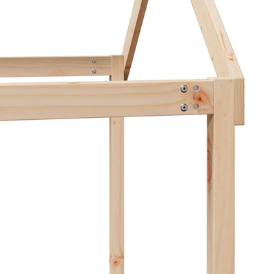 Korotettu sänky katoksella Aurelta 80x200cm (mänty)