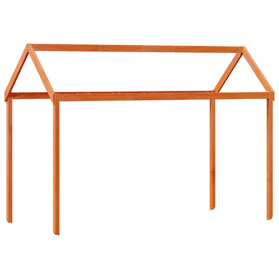 Vahanruskea korotettu sänky katolla Aurelta 80x200cm (mänty)