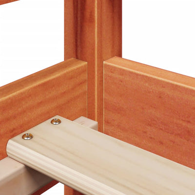 Vahanruskea sohvasänky katoksella Gadina 90x200cm (mänty)