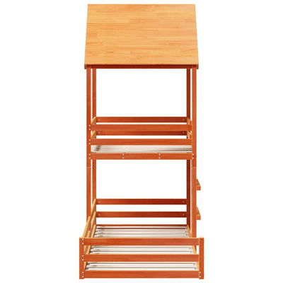 Vahanruskea kerrossänky katolla Odolphus 80x200cm (mänty)