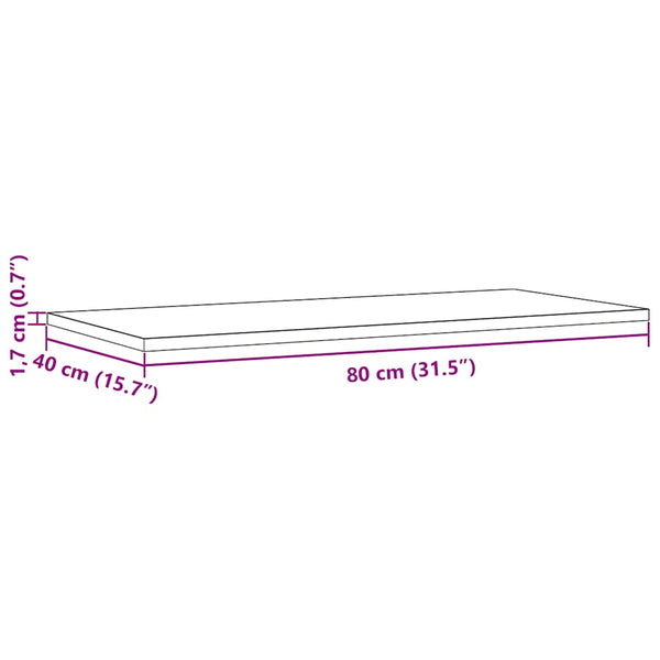 Pöytälevyt Gemona 80x40x1,7cm (2 kpl suorakaide mänty)