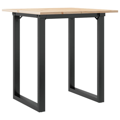 Ruokapöytä O-runko 60x60x75 cm täysi mänty ja valurauta