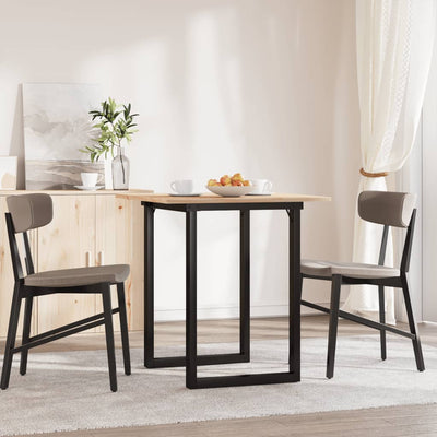 Ruokapöytä O-runko 60x60x75 cm täysi mänty ja valurauta
