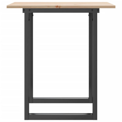 Ruokapöytä O-runko 60x60x75 cm täysi mänty ja valurauta