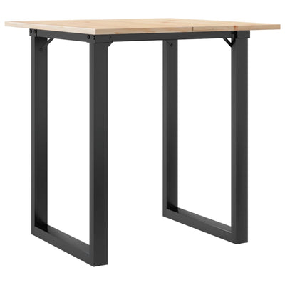 Ruokapöytä O-runko 60x60x75 cm täysi mänty ja valurauta
