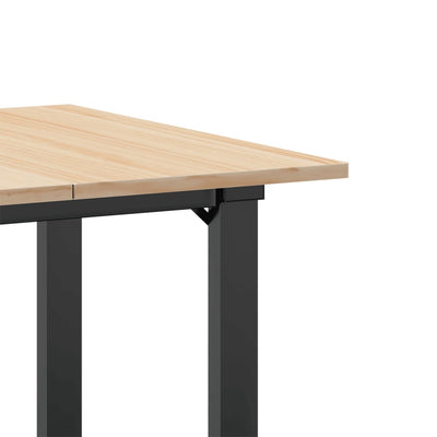 Ruokapöytä O-runko 60x60x75 cm täysi mänty ja valurauta