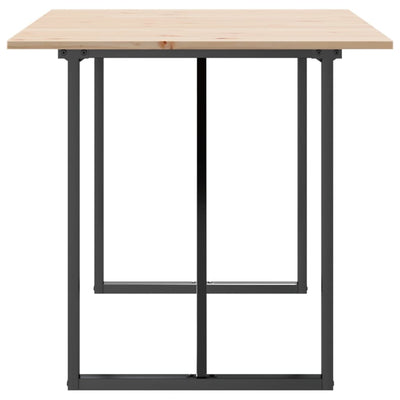 Ruokapöytä O-runko 160x80x75 cm täysi mänty ja valurauta